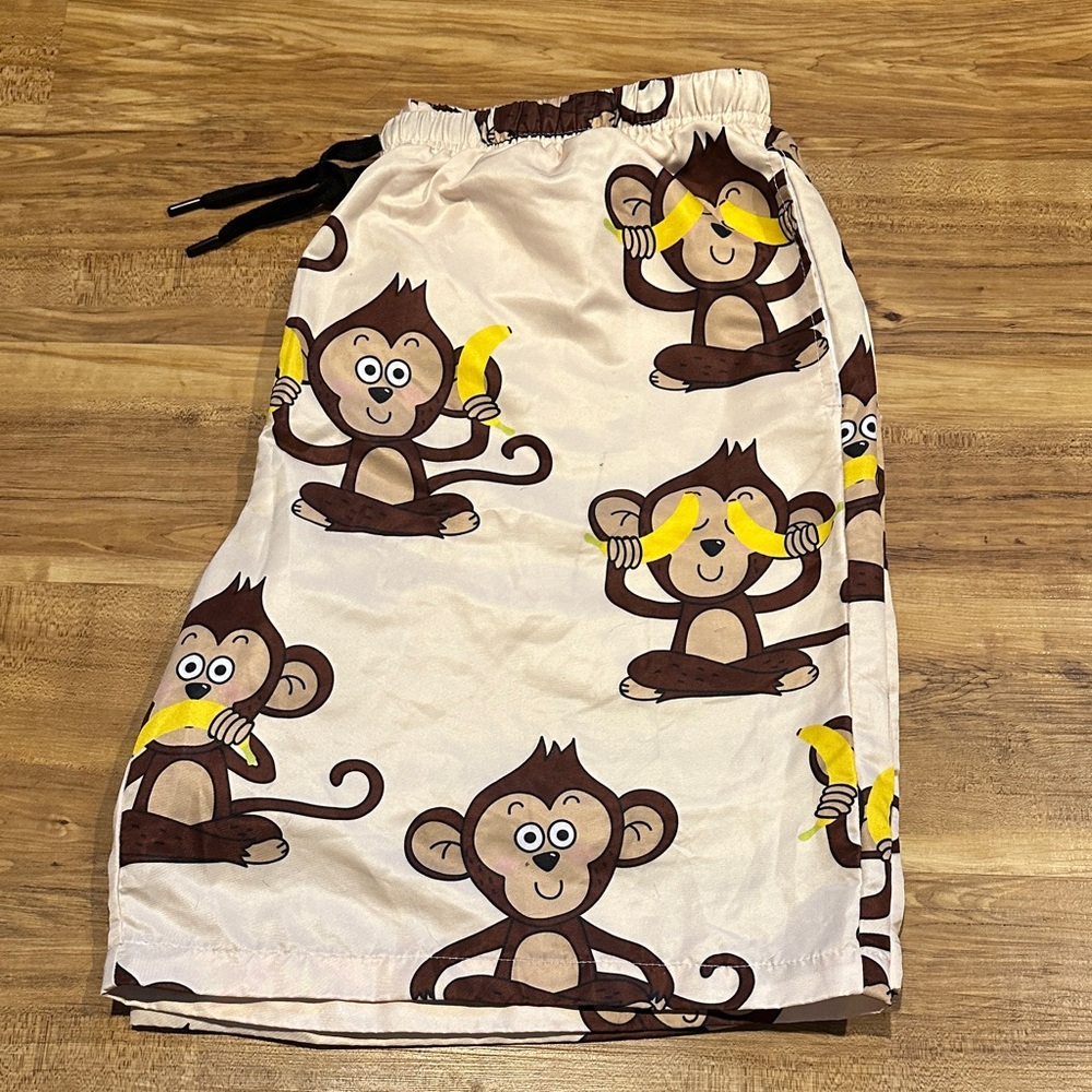 Monkey Print Swim Trunks